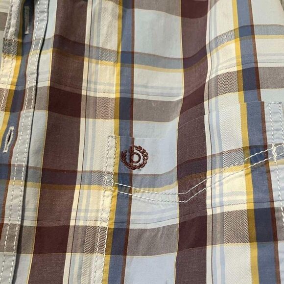 Bugatti Horst Marx Men's Long Sleeve Shirt in Brown/ Blue Checkered size XL - Picture 8 of 14